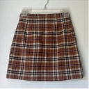 Brandy Melville John Galt Brown Plaid Cara Mini Skirt Photo 3