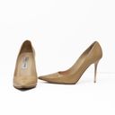 Jimmy Choo  Abel Patent Leather Pointed Toe Slip On High Heels Pumps Shoes Beige Photo 0