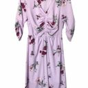 Bobeau  Lavender Floral Ruched Midi Dress S Photo 3