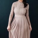 Krass&co Ivy City  Arabella Mauve Lace Dress Midi Pleated Lined Modest Women's Size S Photo 2