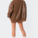 Edikted Faux Leather Oversized Bomber Jacket Photo 1