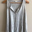 Vince 𝅺 SPLIT NECK RACER BACK LINEN TANK TOP Photo 0