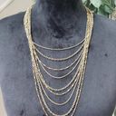 Monet Goldwater Greek Womens Vintage Gold Tone  Multi Strand Chain Necklace Photo 1