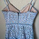 Lulus Blue Crocheted Lace Ruffle Dress Photo 10