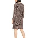 Alfani Womens Stretchy Animal Cheetah Print Sheath Dress Pink Black Large NWT Photo 3