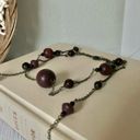 American Vintage Vintage “Rosalie” Burgundy Beaded Necklace Statement Maximalist Red Purple Photo 5