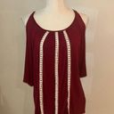 Top Girl La size women’s 1X open shoulder red with lace top Photo 0