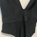 Herve Leger HERVÉ by Hervé Léger Black Plunging Knit Thong Bodysuit Size Large Photo 3