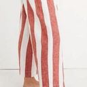 Madewell  Wide Leg Linen Pull On Striped Crop Pants Red Cream Size XS Photo 0