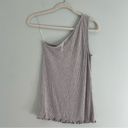 Lovers + Friends  Ribbed One-Shoulder Tank Top Grey NWT Photo 3
