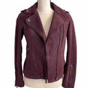 BCBGeneration  Burgundy 100% Suede Fitted Steampunk Biker Moto Jacket size XS Photo 3