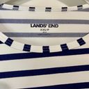 Lands'End Lands’ End Women’s Crewneck Long Sleeve Rash Guard Swim Top Blue Stripe Sz XXS Photo 4