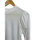 Monrow Women's Mock Neck Shirred White Long Sleeve Top Size S Photo 2