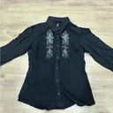 Wrangler  Women's Retro Punchy Long Sleeve Denim Shirt in Black Size M NWOT Photo 4