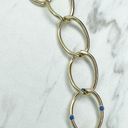 Coldwater Creek  Gold Tone Blue Studded Chain Link Necklace Photo 2