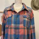 Quiksilver  Blue & Pink Flannel Snap Button Quiktech Layering Utility Shirt XL Photo 5