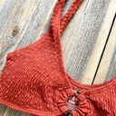 Cabana Del Sol  Smocked Terracotta Orange Bikini Top size M Medium Padded Photo 1