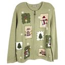 Croft & Barrow Croft Barrow Plus Size 2X Cardigan Sweater Snowman Green Full Zip Ugly 935 Photo 8