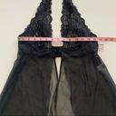 Frederick's of Hollywood Frederick’s of Hollywood Black Babydoll Lace Mesh Open Front Slip Dress Lingerie Photo 6