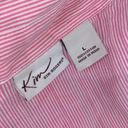 kim rogers  pink & white striped size large button down shirt Photo 3