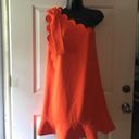 Victoria Beckham  One Shoulder Orange Dress Womens Size‎ L Short A Line Stylish Photo 2