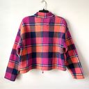 American Eagle  Plaid Crop Teddy Sherpa Fleece Jacket M Photo 7