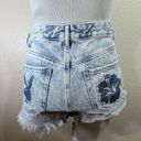 PacSun Playboy by  Lanai Denim Patch Cutoff Festival Shorts Blue Size 27 Photo 2