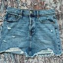 Aeropostale  Denim Micro Skirt Distressed Jean Mini Skirt High Rise Size 4 Photo 0