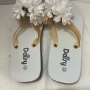 Daisy  Women's Flip Flop Wedged Heel Sandals‎ Two-tone White Size 11 Photo 0