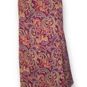 Vintage Skirt Multicolor Burgundy Blue Purple Paisley Print Boho Academia Maxi Red Size L Photo 0