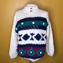 Krass&co Vintage Sugar  Ltd Sweater Cream Hand Knit Mockneck L Photo 0