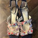 Nordstrom Navy Wedges With Floral Appliqué  Photo 1