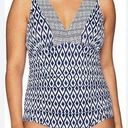 Coastal Blue  Bathing Swim Suit Size XL 16/18 Blue Ikat One Piece built in bra Photo 0