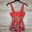 Modcloth Katie Red Floral Ruffle One Piece Swimsuit XS Photo 4