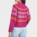 Universal Threads Universal Thread NWT Pink Fair Isle Mock Turtleneck Pullover Sweater Small Photo 2