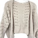 The Moon  & Madison Cropped Cable Knit Oversized Cardigan Sweater Photo 1