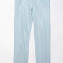 American Eagle NWOT AE Stretch Vegan Leather Super High-Waisted Straight Pant Light Blue Photo 3