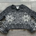 Ruby Moon Size Large Black and White Wool Blend Cropped Sweater Photo 5