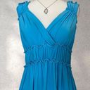 Vintage Blue  teal asymmetrical flowy babydoll plus size top 2XL made in USA Photo 3