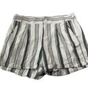 Torrid  Womens Size 12 Cream and Black Striped Hi-Rise Linen Shorts Rolled Cuffs Photo 0