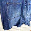 Frame  Le Garcon Cutoff Denim Short Overalls Shortalls Islet Blue Large Raw Hem Photo 13