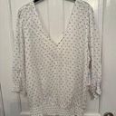 Nine Britton  white/blue dot blouse NWT size L Photo 0