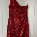 BB Dakota Red Sequin One Shoulder Dress Photo 1