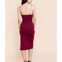 Francesca's Square Neck Slit Midi Dress Photo 1