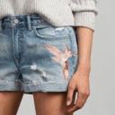 ALLSAINTS  Pam Birds Embroidered Denim Shorts in Indigo Blue Photo 3