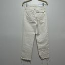 RE/DONE  70s High Rise Stove Pipe Frayed Raw Hem Jeans Size 27 in Vintage White Photo 6