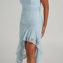 Showpo LEURAH SWEETHEART ASYMMETRIC MIDI DRESS IN PALE BLUE Photo 1