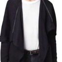 All Saints Dahlia black asymmetrical convertible sweatshirt jacket XS Photo 0