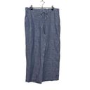 CP Shades  Jenn Blue Linen Pants Drawstring Cropped Lagenlook Women’s Size M Photo 2