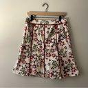 Daisy Vintage Floral Cotton Midi Skirt Y2K 90s Sz 8 White  Retro Tea Knee Length Photo 2